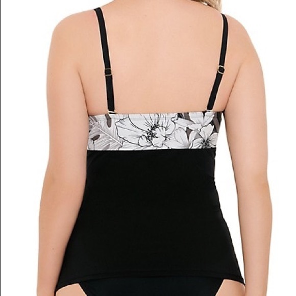 NWT Christina Swim Island Crush Print Bandini Tankini Top Sz 8 removable… - Picture 3 of 10